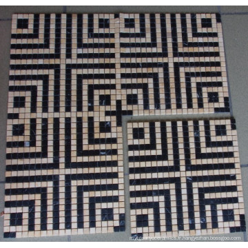 Black Mix Beige Mosaic Tile (HSM138)